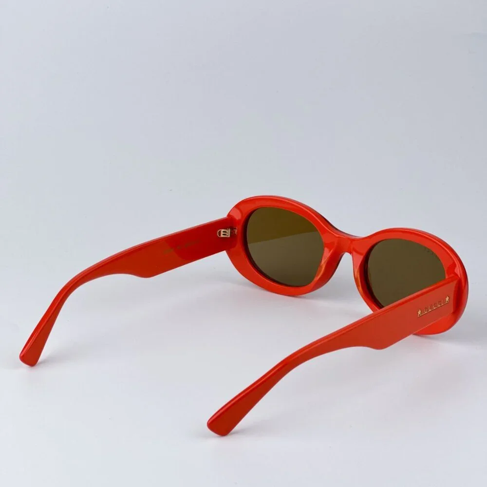 Gucci GG1587S 003 BRAND NEW Sunglasses Orange Brown Women Oval - Picture 7 of 10